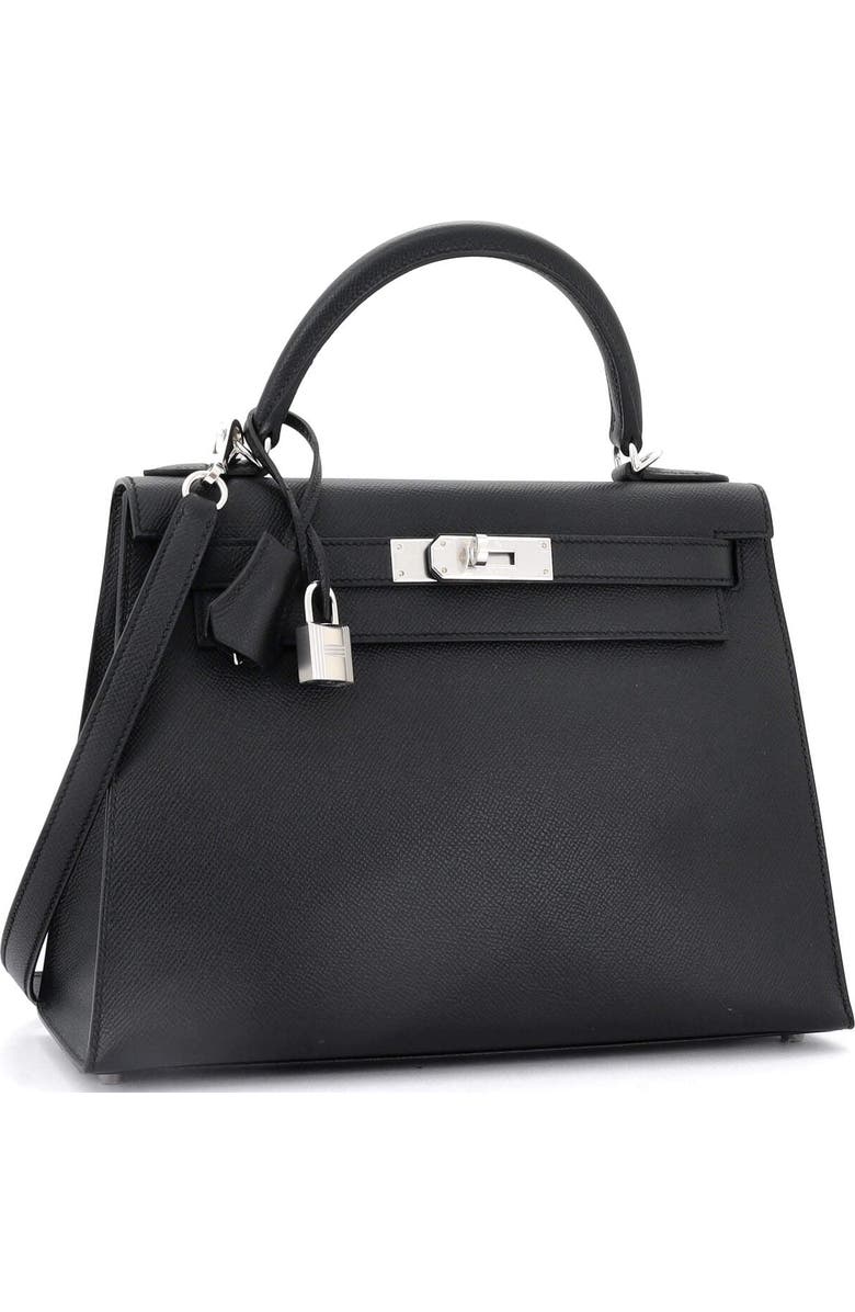 Pre-Owned Hermes Kelly Handbag Black Epsom with Palladium Hardware 28, Alternate, color, Noir