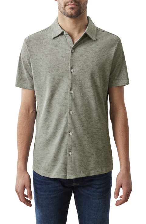 Whitner Knit Short Sleeve Button-Up Shirt