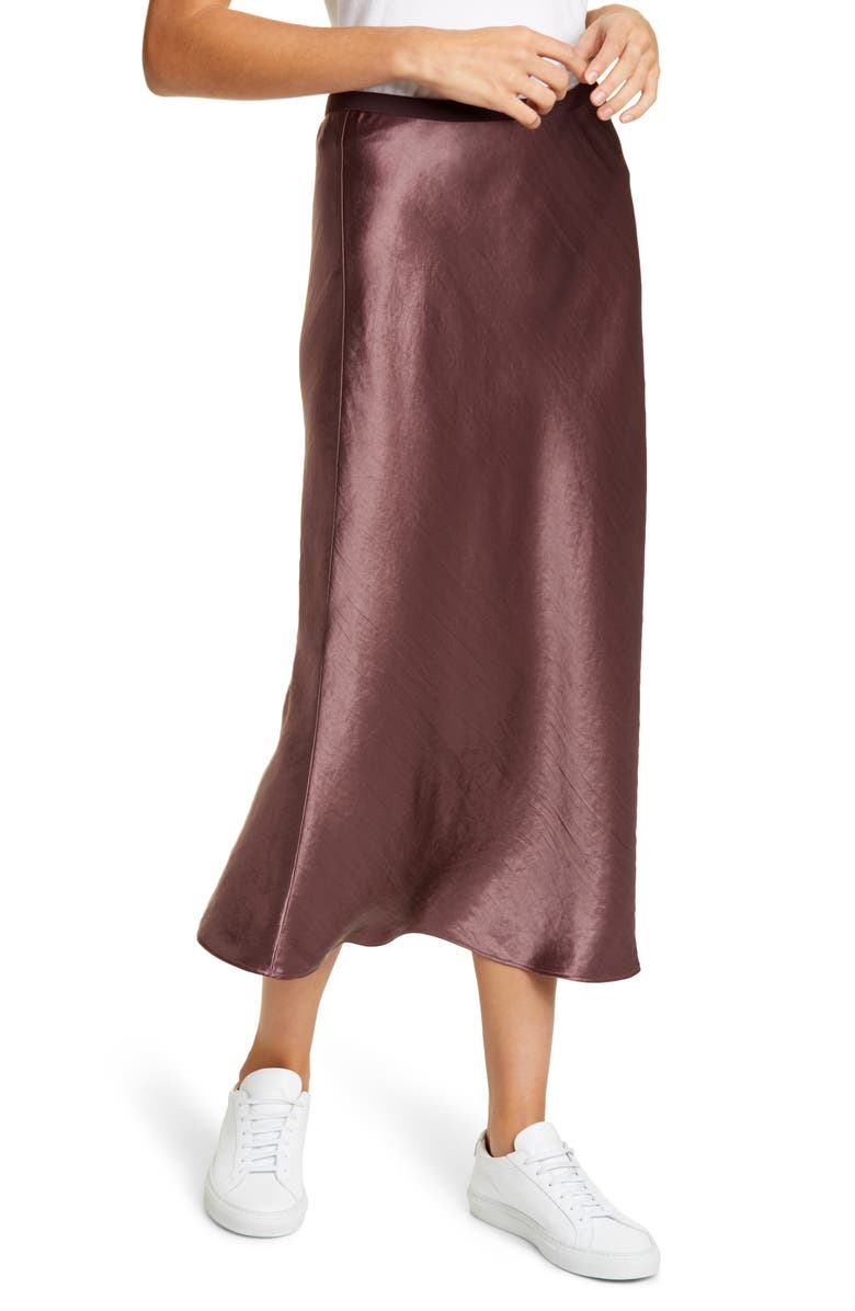 Max Mara Leisure Alessio Bias Cut Satin Skirt, Alternate, color,
