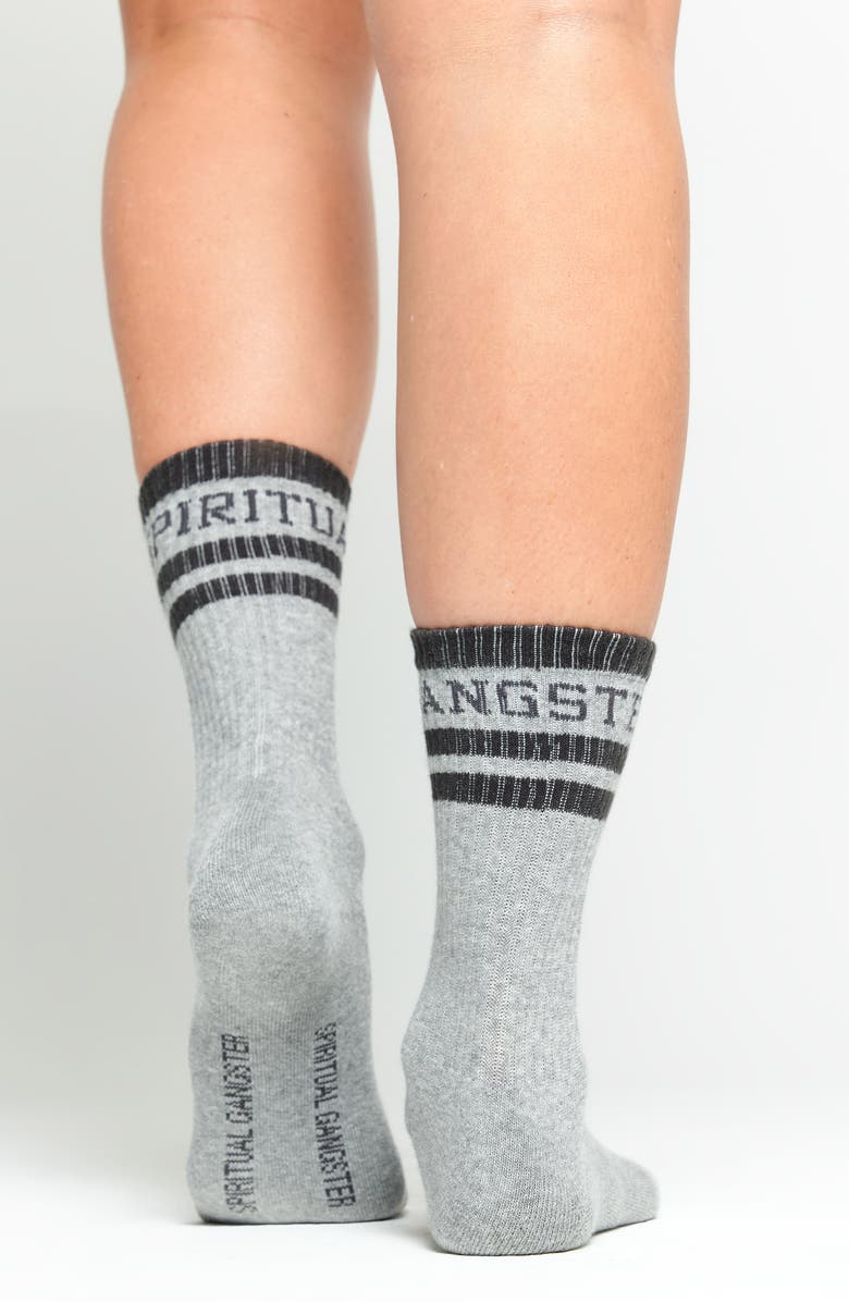 Spiritual Gangster Logo Cotton Blend Crew Socks, Alternate, color, 