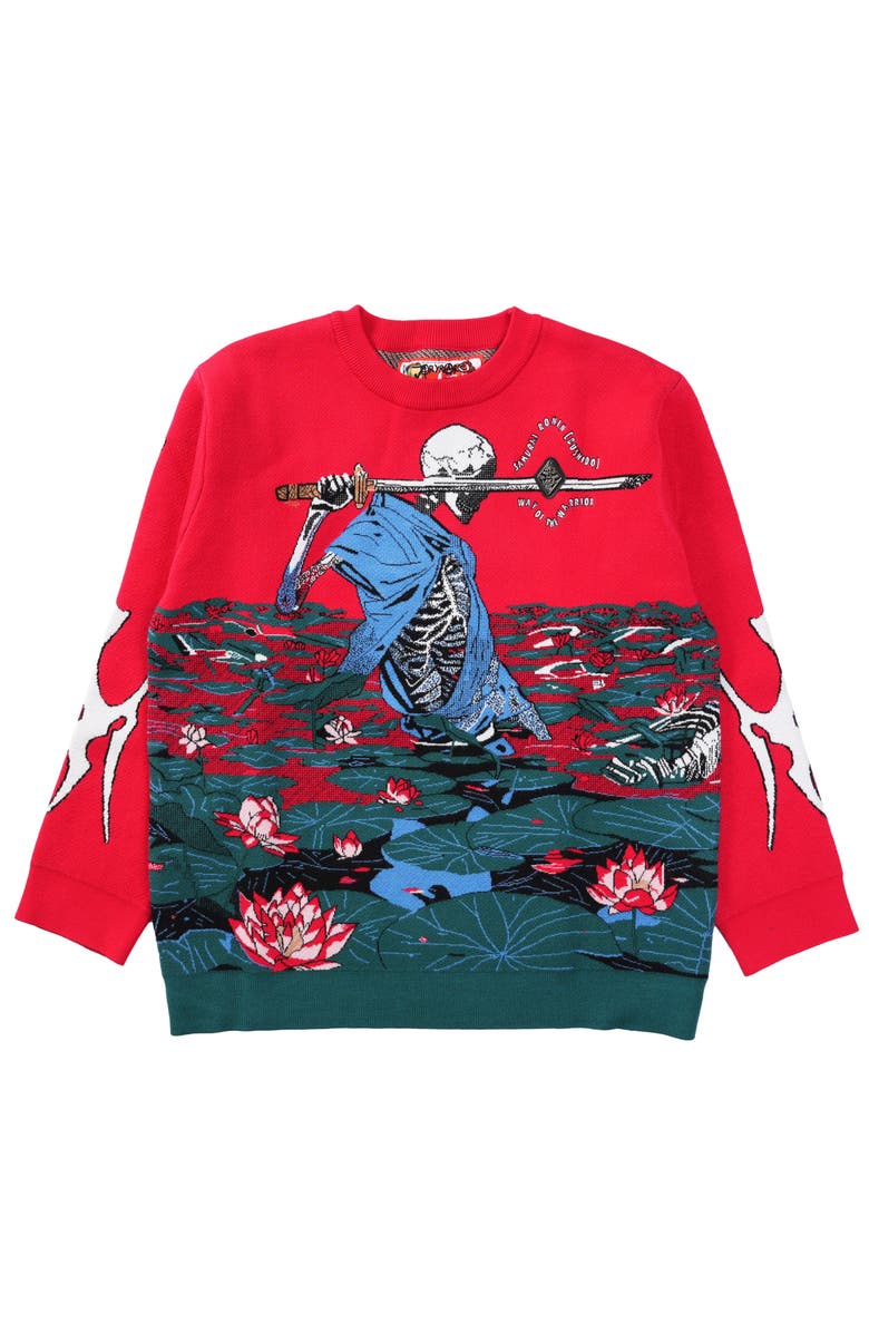 VERYRARE Skeleton Bushido Crewneck, Main, color, Red