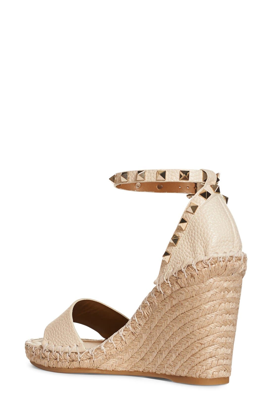 Rockstud Espadrille Wedge, Alternate, color, IVORY