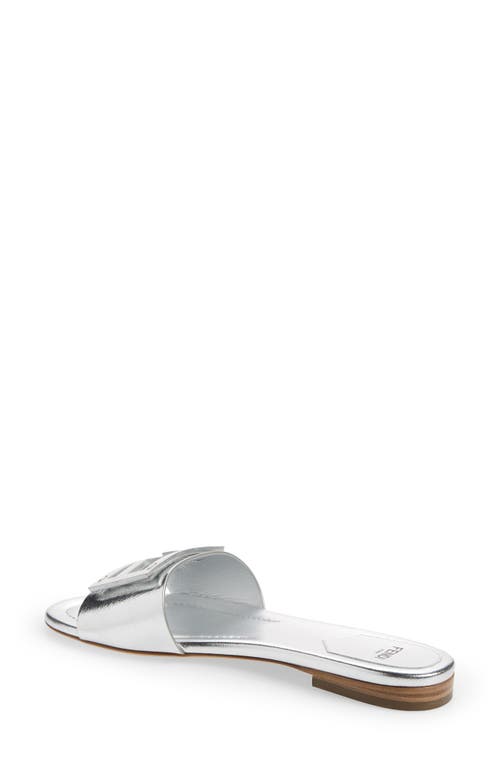 Fendi Baguette Metallic Slide Sandal