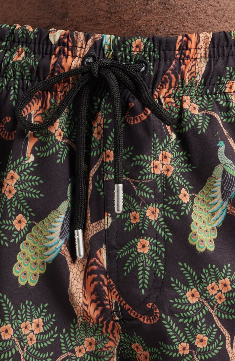 Stone Rose Tiger Print Swim Trunks, Alternate, color, 