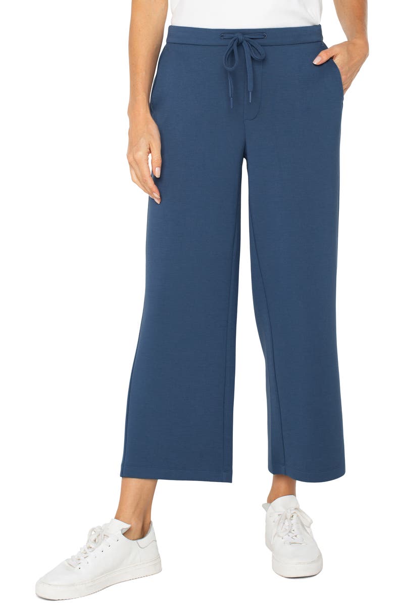 Liverpool Los Angeles Crop Wide Leg Sweatpants, Alternate, color, Prussian Blue