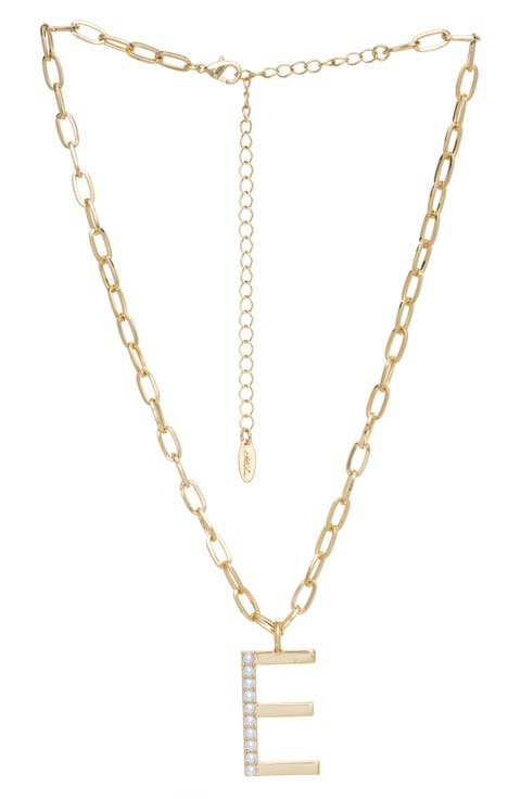 Imitation Pearl Initial Pendant Necklace