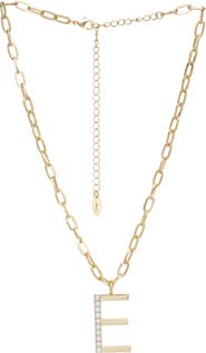 Ettika Imitation Pearl Initial Pendant Necklace