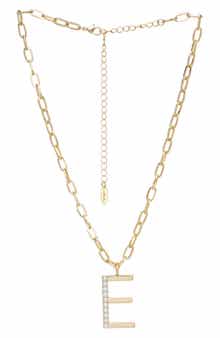 Ettika Imitation Pearl Initial Pendant Necklace