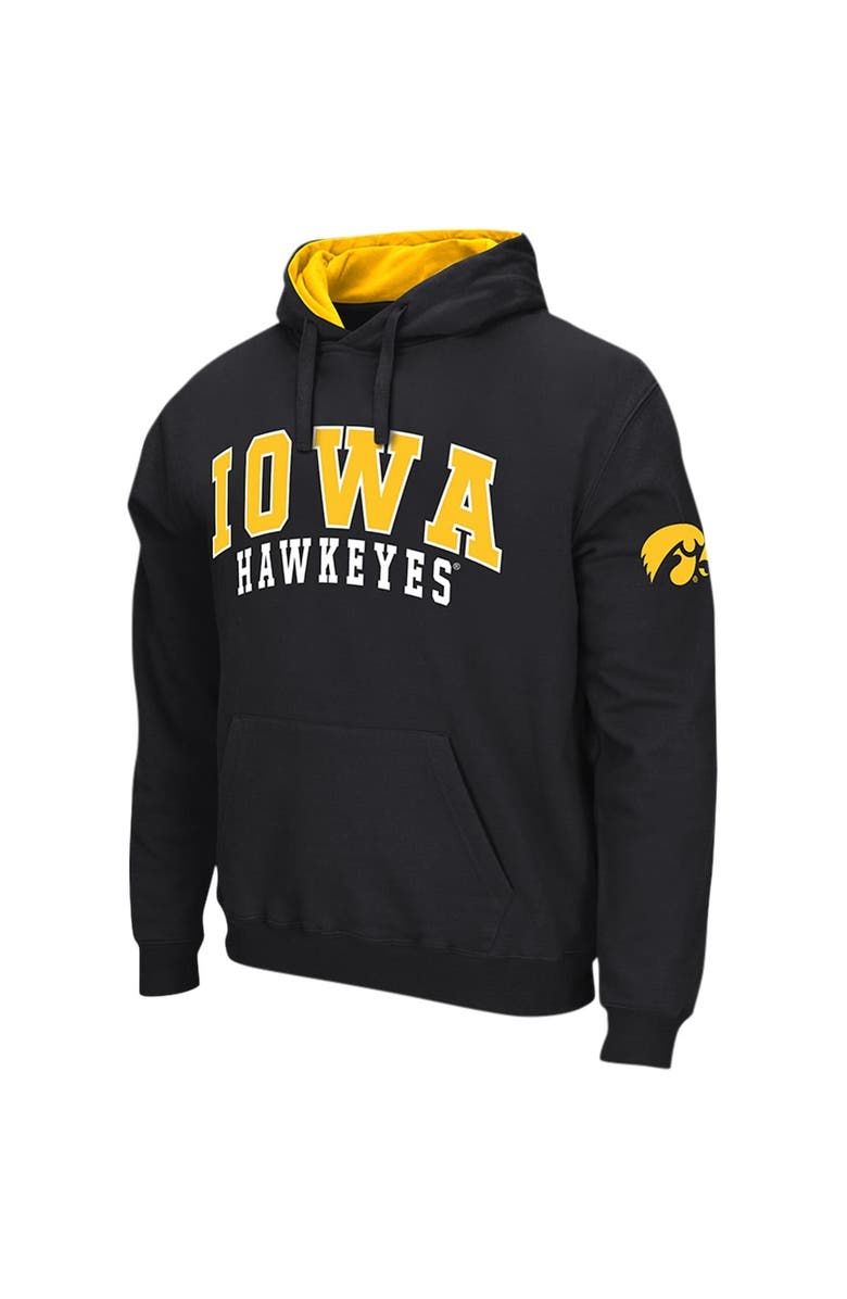 COLOSSEUM Men's Colosseum Black Iowa Hawkeyes Double Arch Pullover Hoodie, Alternate, color, Black