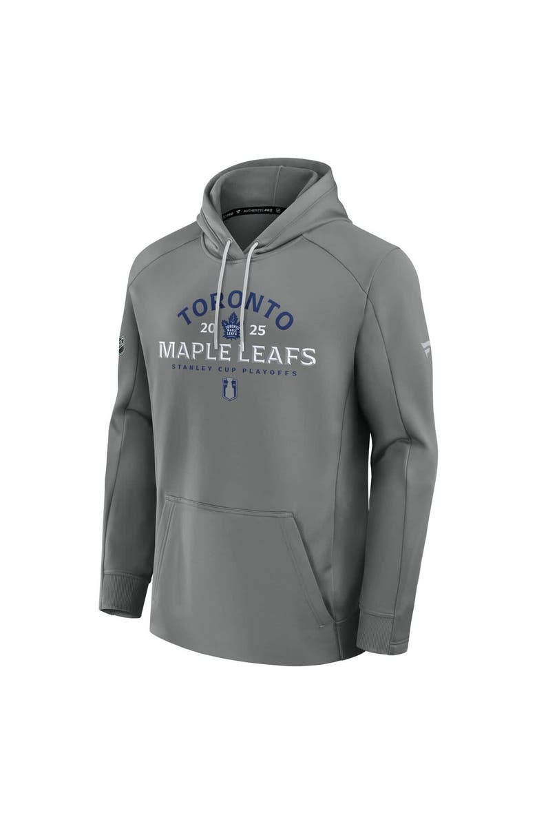 FANATICS Men's Fanatics Gray Toronto Maple Leafs 2025 Stanley Cup Playoffs Authentic Pro Rink Fly Fleece Pullover Hoodie, Alternate, color, 