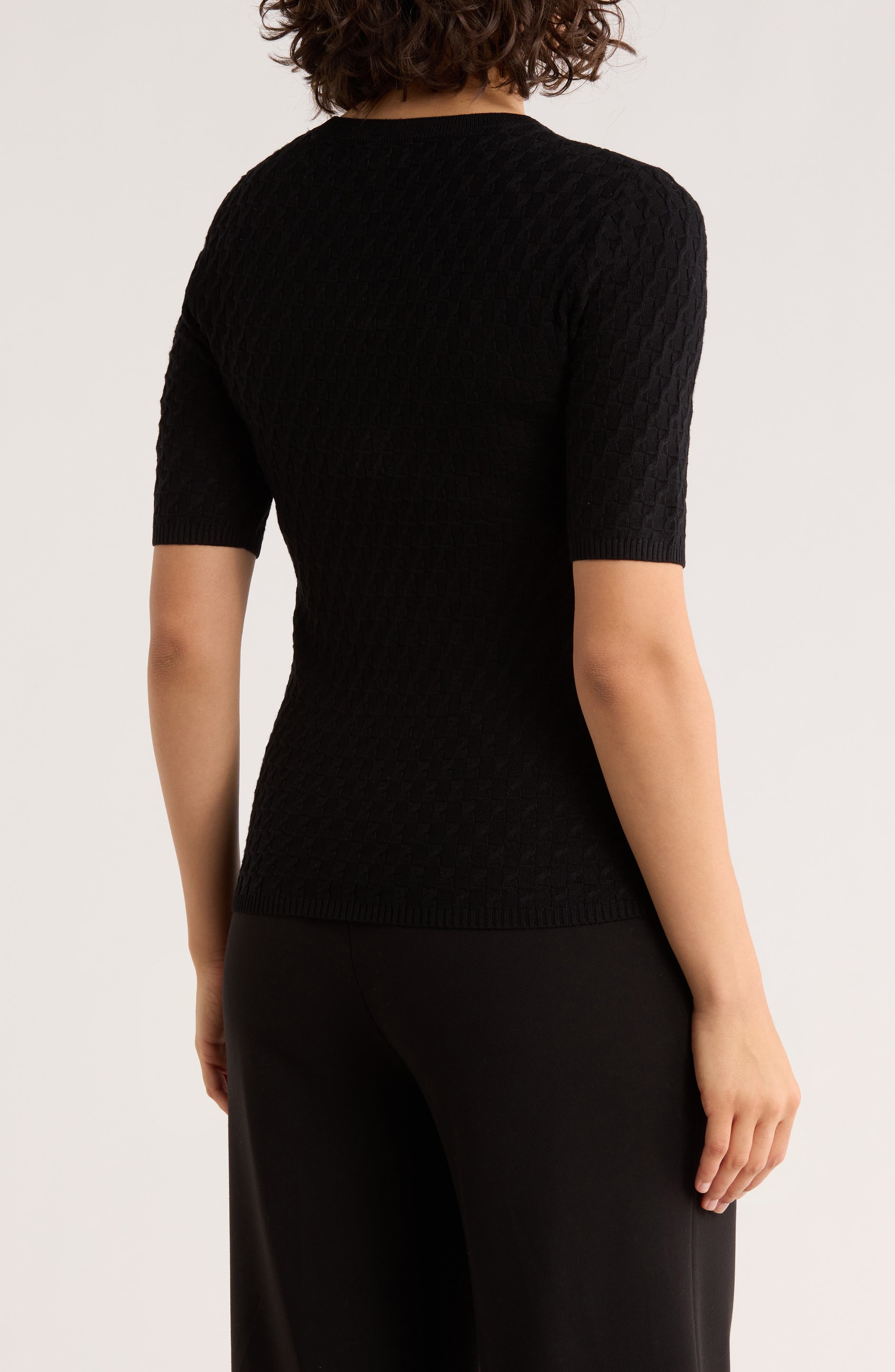 Textured Elbow Sleeve Sweater - image 2