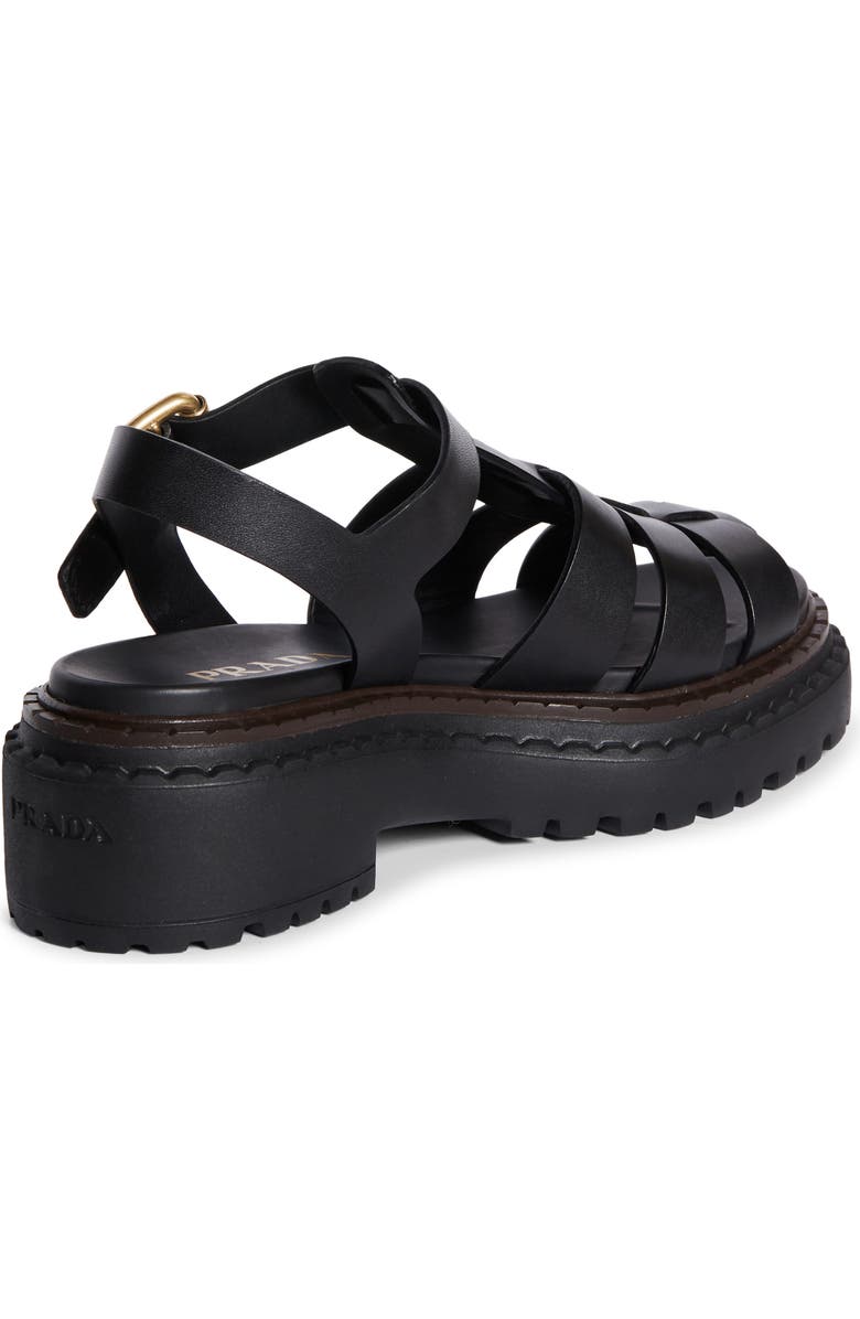 Prada Platform Cage Sandal, Alternate, color, Nero