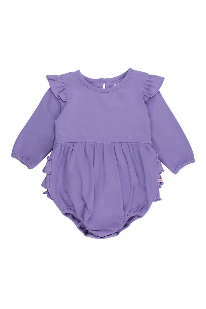 Long Sleeve Flutter Bubble Romper, Main, color, Wisteria Purple