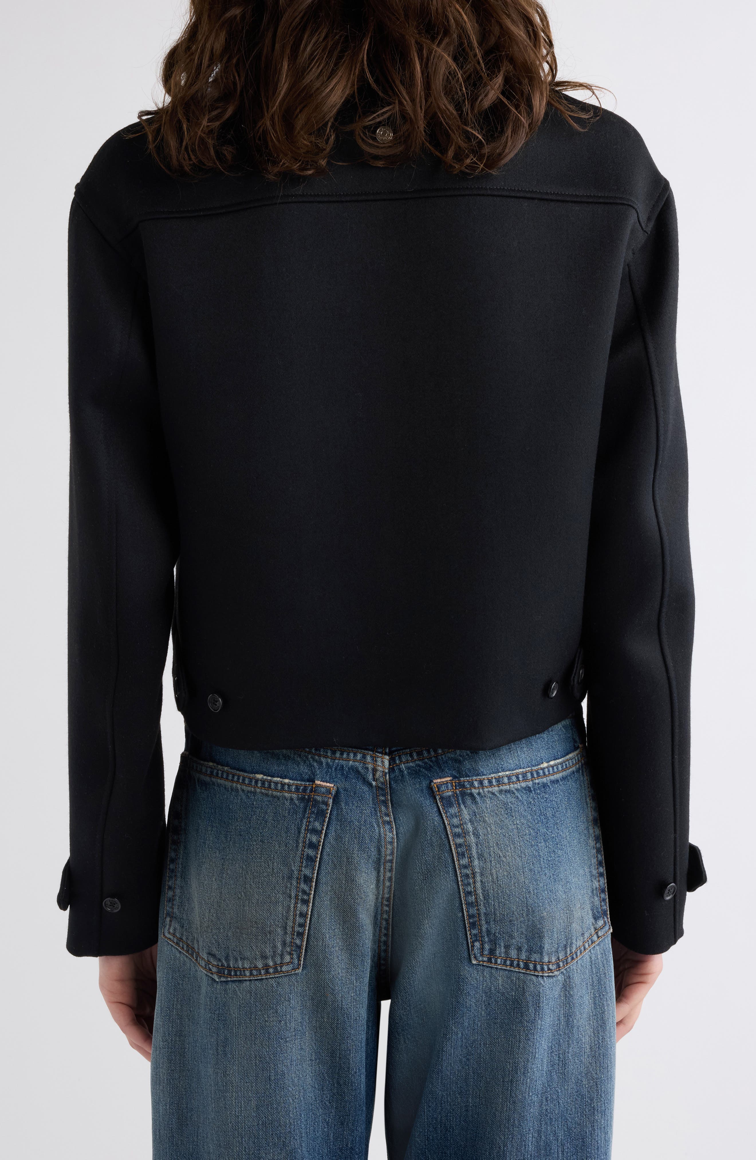 Acne Studios Odayla Wool Jacket with Genuine Shearling Collar (Women ...
