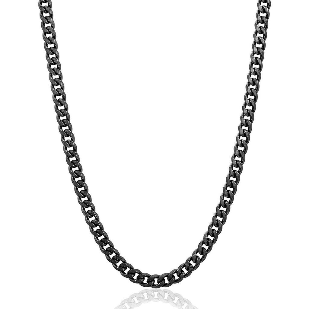 West Coast Jewelry Mens' 6mm Curb Link Chain Necklace In Black