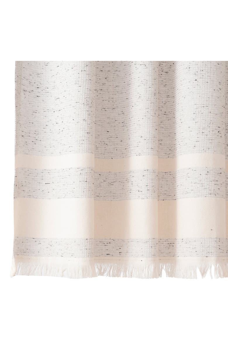 Olive & Linen Waffle Shower Curtain, Alternate, color, Gray With Black Dots