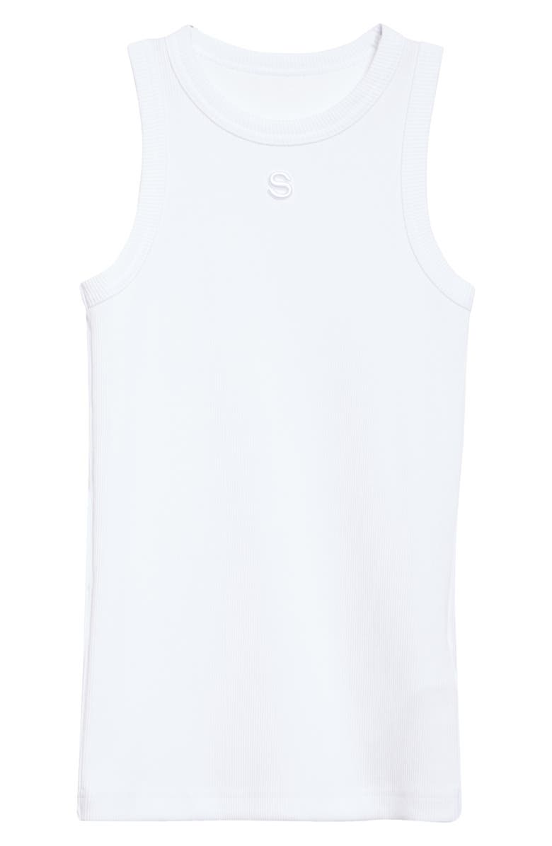 Sacai Embroidered Logo Rib Tank, Alternate, color, White