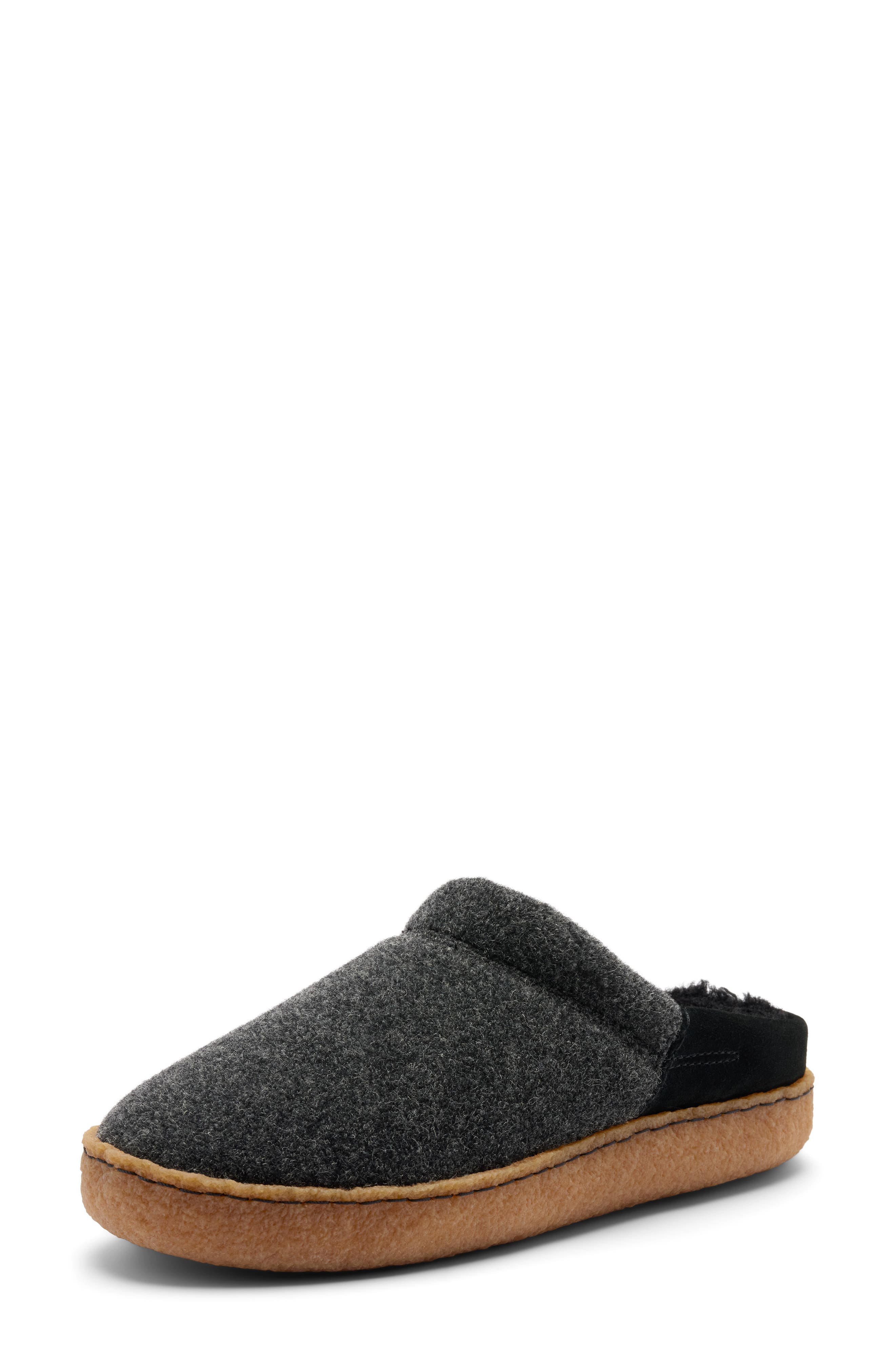 Nakiska III Faux Shearling Lined Slide Slipper, Alternate, color, BLACK/ GUM 2
