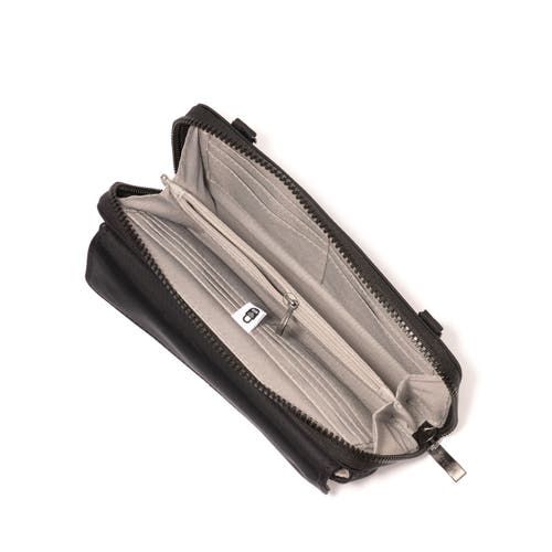Baggallini Rfid Phone Wallet Crossbody Bag In Black Twill