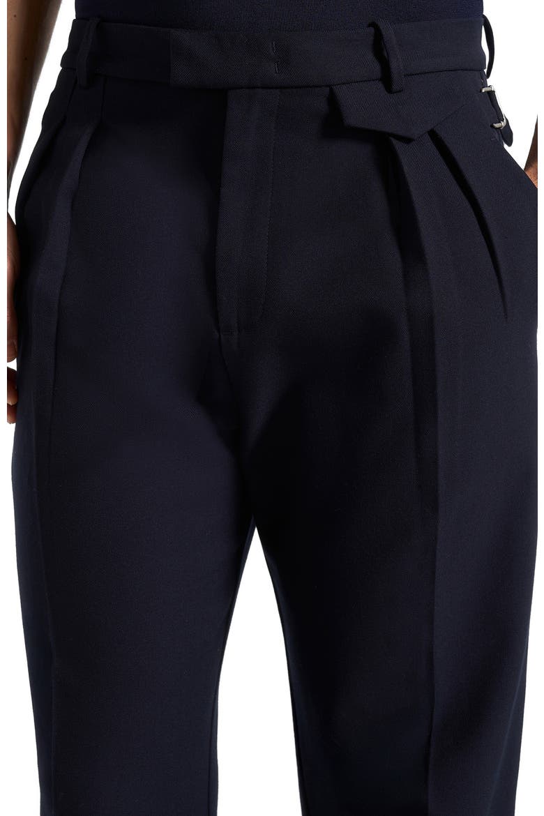 Pierre Relaxed Fit Pleated Tailored Trousers, Alternate, color, Navy