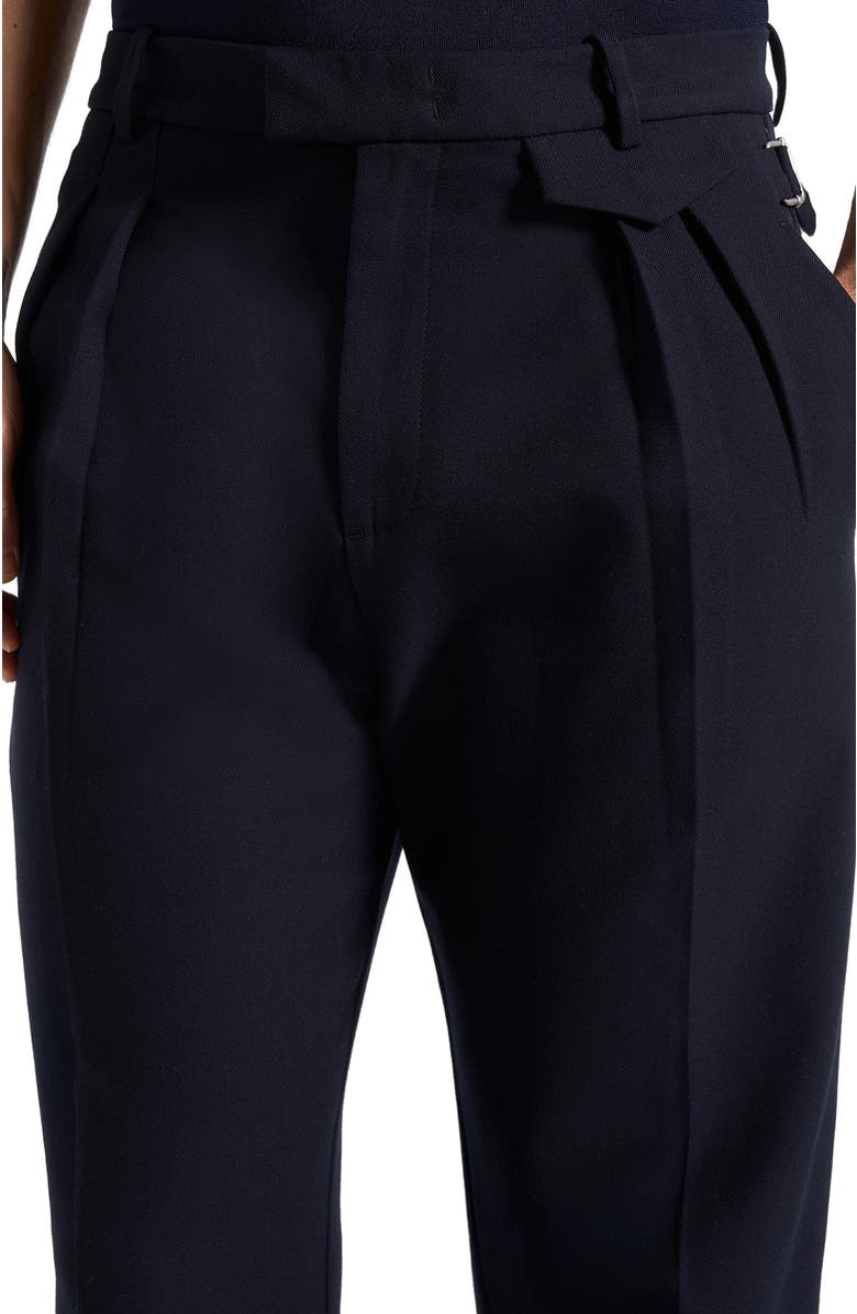 Manière De Voir Pierre Relaxed Fit Pleated Tailored Trousers, Alternate, color, Navy