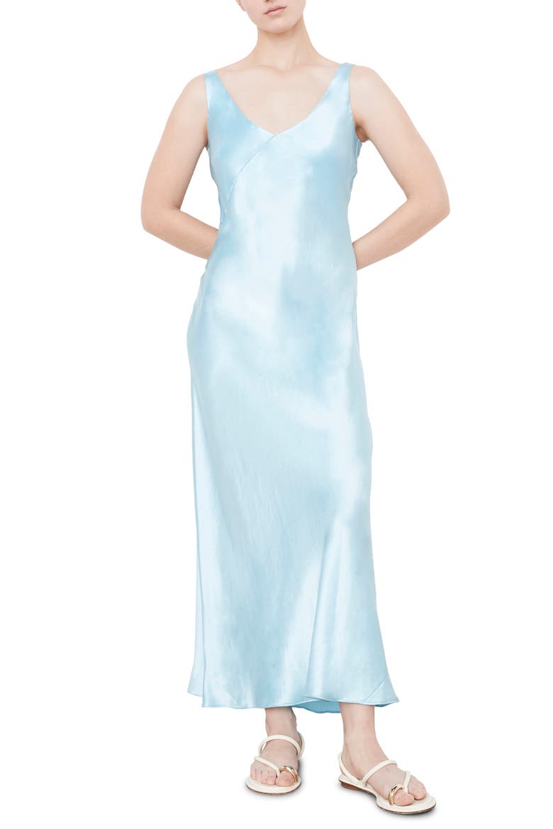 Satin Maxi Slipdress, Main, color, LT LAGOON