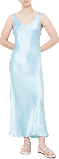 green emerald velvet dress Vince Women's Tipped Slip Dress, Blue Waltz/DEEP Lake, X-Small at Amazon  Women's Clothing store