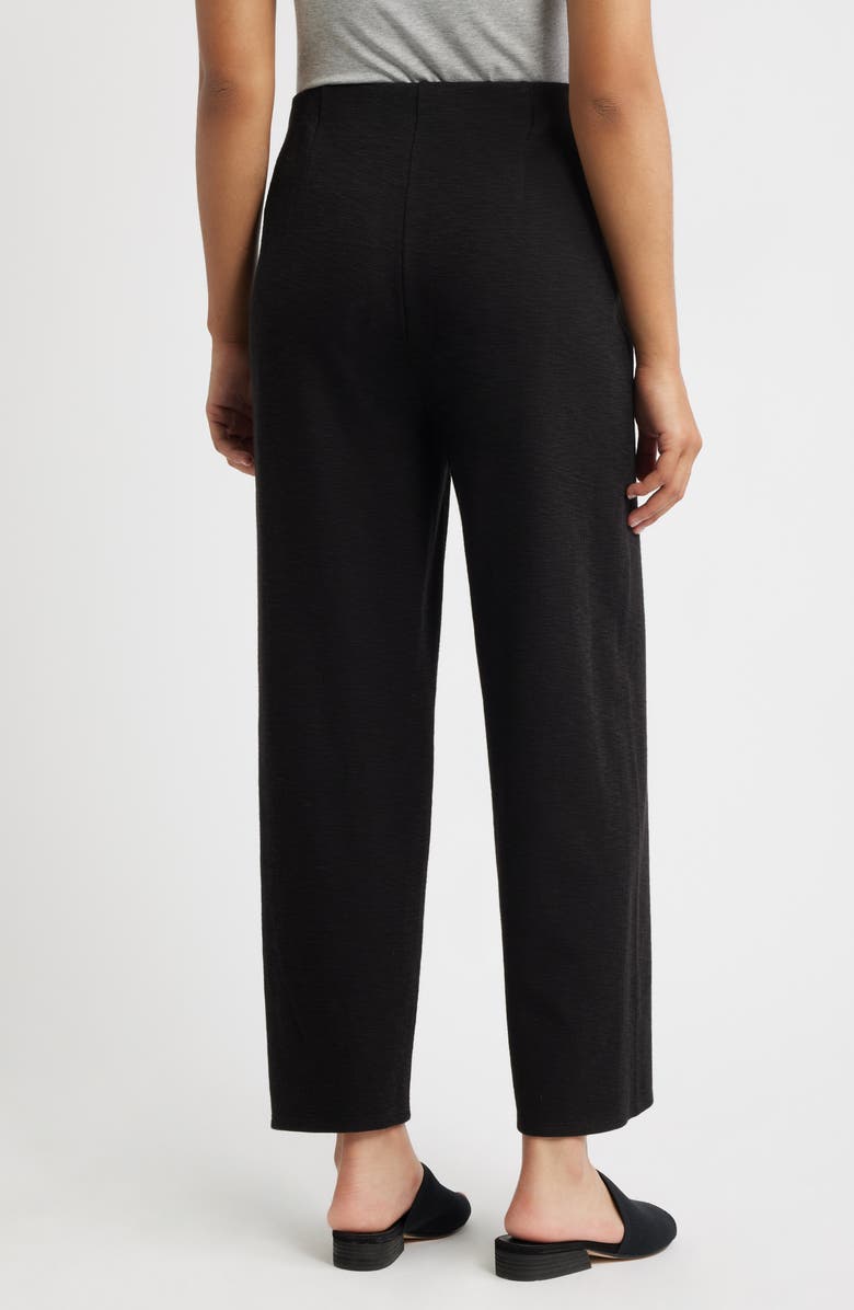 Eileen Fisher Organic Cotton Ankle Straight Leg Pants, Alternate, color, Black