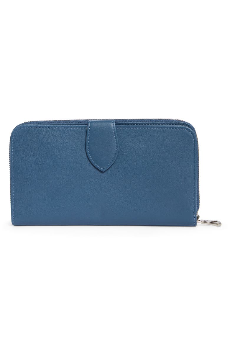 Le Pilage Cuir Zip Wallet, Alternate, color, PILOT BLUE