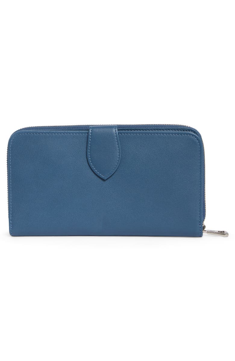 Longchamp Le Pilage Cuir Zip Wallet, Alternate, color, Pilot Blue