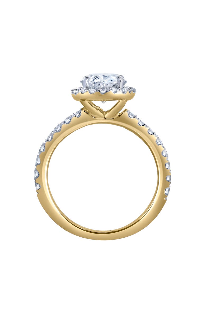 Laurentia 14K Yellow Gold Oval Lab Grown Diamond Halo Engagement Ring - 1.95 Ct, Alternate, color, 14K Yellow Gold