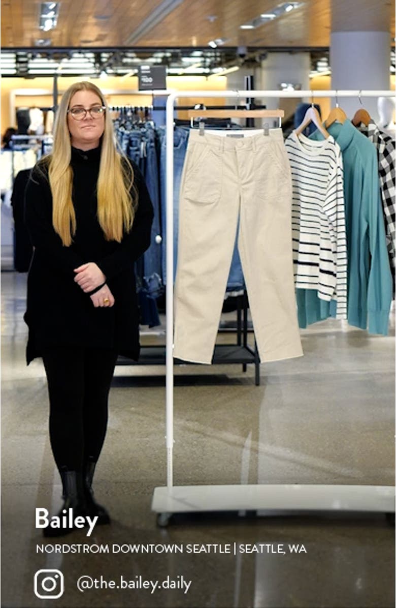 'Ab'Solution Patch Pocket High Waist Crop Straight Leg Pants, sales video thumbnail