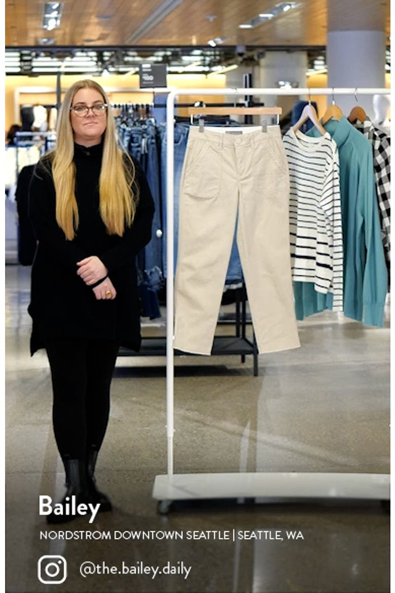 'Ab'Solution Patch Pocket High Waist Crop Straight Leg Pants (Nordstrom Exclusive) video