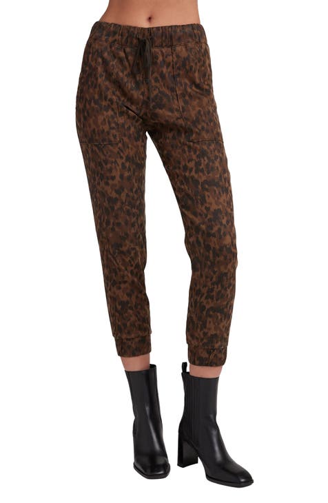 Brown Sunflower Print Women's Joggers