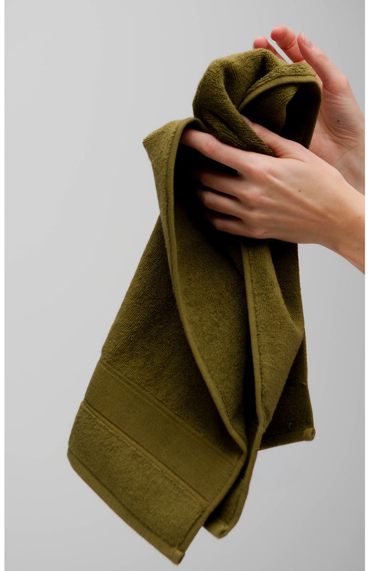 Classic Stretch Hand Towel, Alternate, color, MOSS GREEN