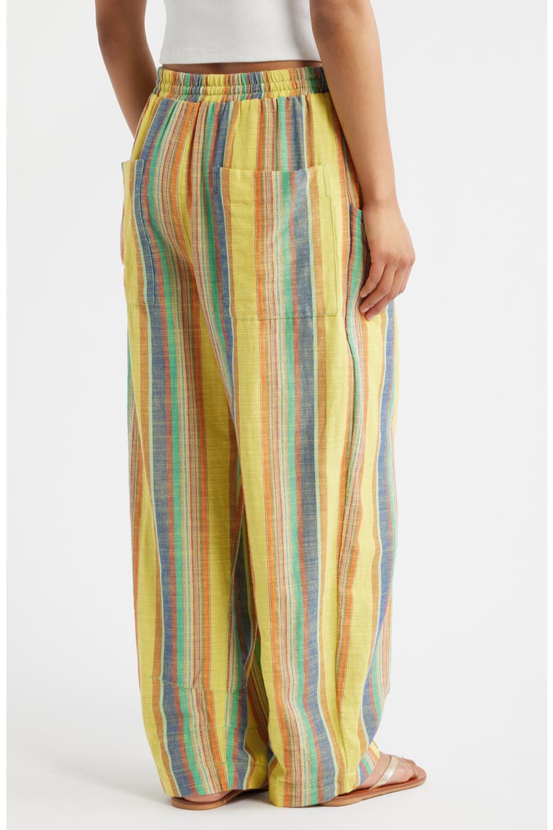 Chambers Stripe Drawstring Linen & Cotton Pants, Alternate, color, BUTTER YELLOW COMBO