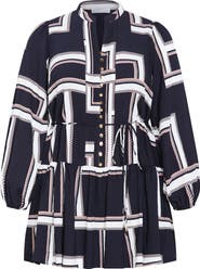 City Chic Laurie Print Long Sleeve Dress