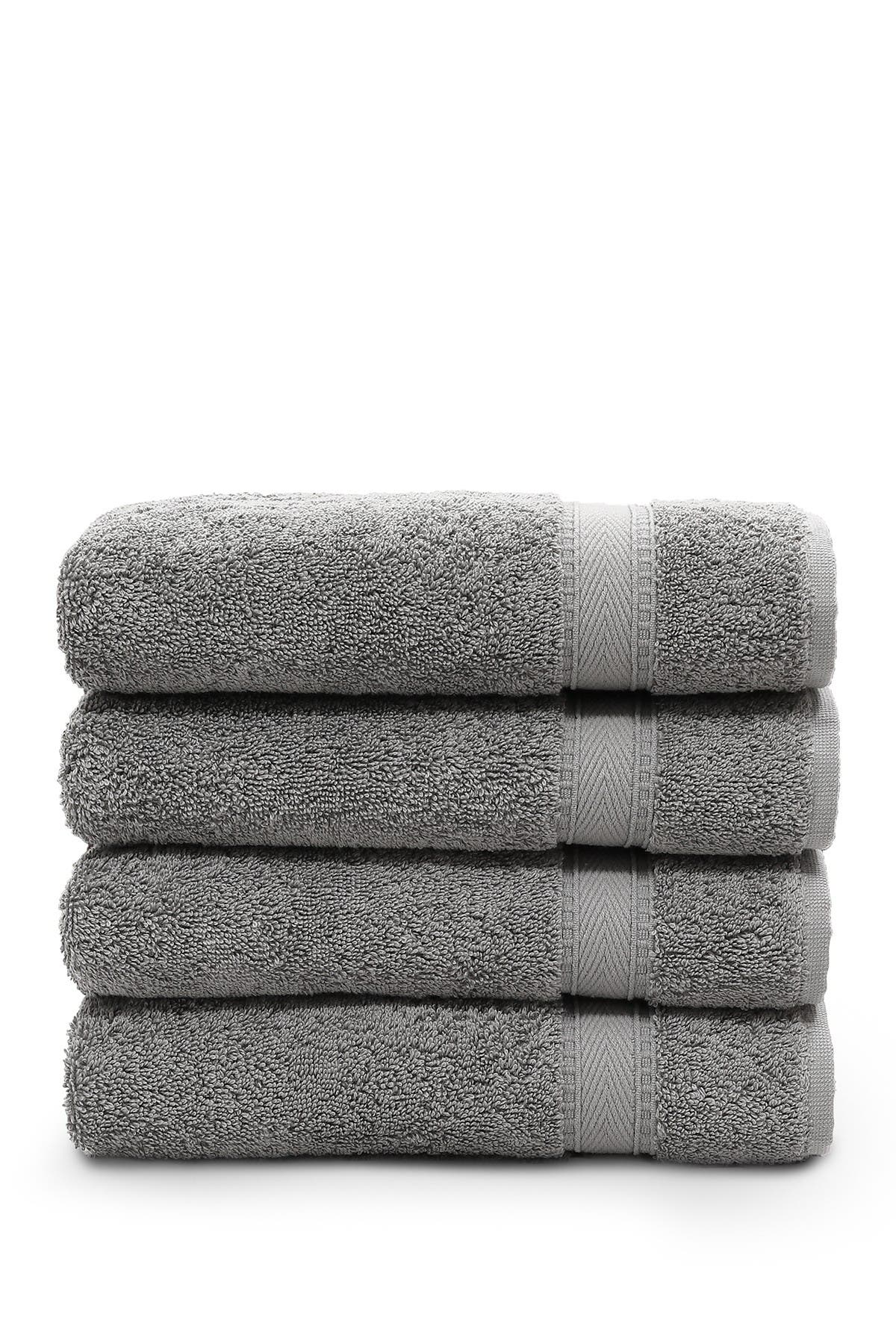 Linum Home Textiles Sinemis Terry Hand Towels - Set of 4 - Dark Grey