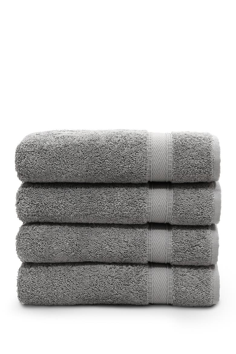 Sinemis Terry Hand Towels - Set of 4 - Dark Grey, Main, color, DARK GREY