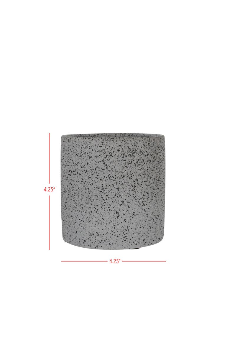 Textured Black Stoneware Planter, Alternate, color, Black