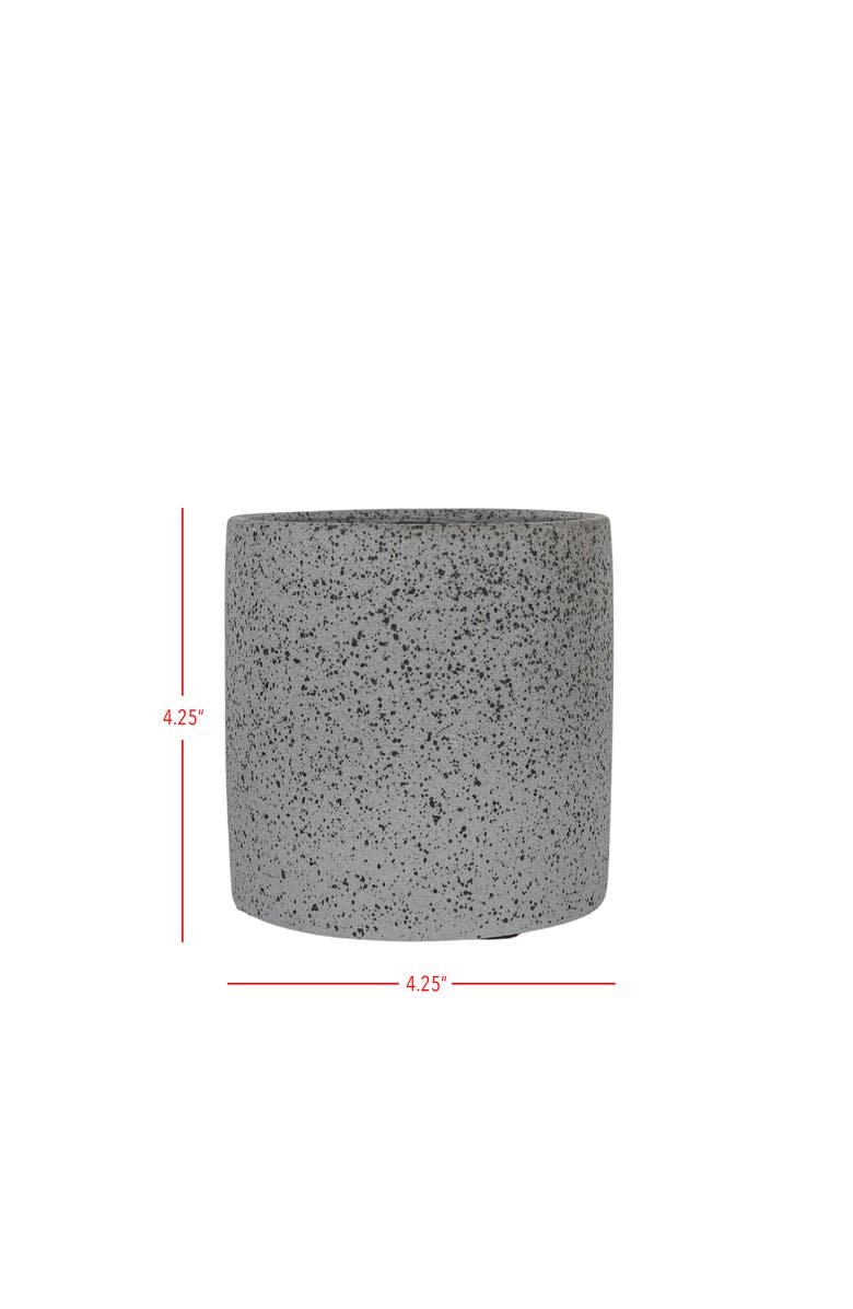 Foreside Home and Garden Textured Black Stoneware Planter, Alternate, color, Black