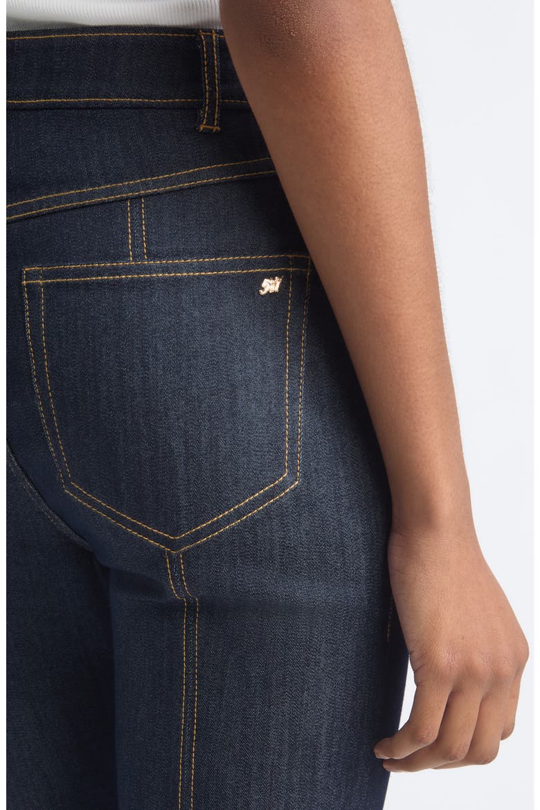 Maggie High Waist Button Detail Crop Straight Leg Jeans, Alternate, color, INDIGO