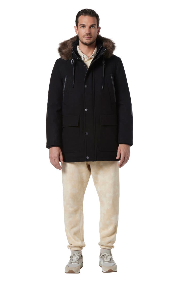 Andrew Marc Dawson Water Resistant Jacket with Faux Fur Trim, Alternate, color, 