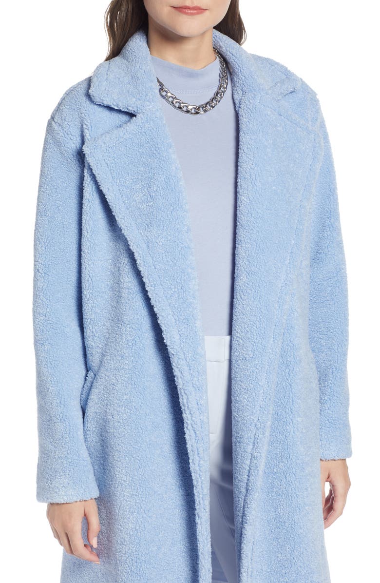 Something Navy Teddy Faux Fur Coat, Alternate, color,