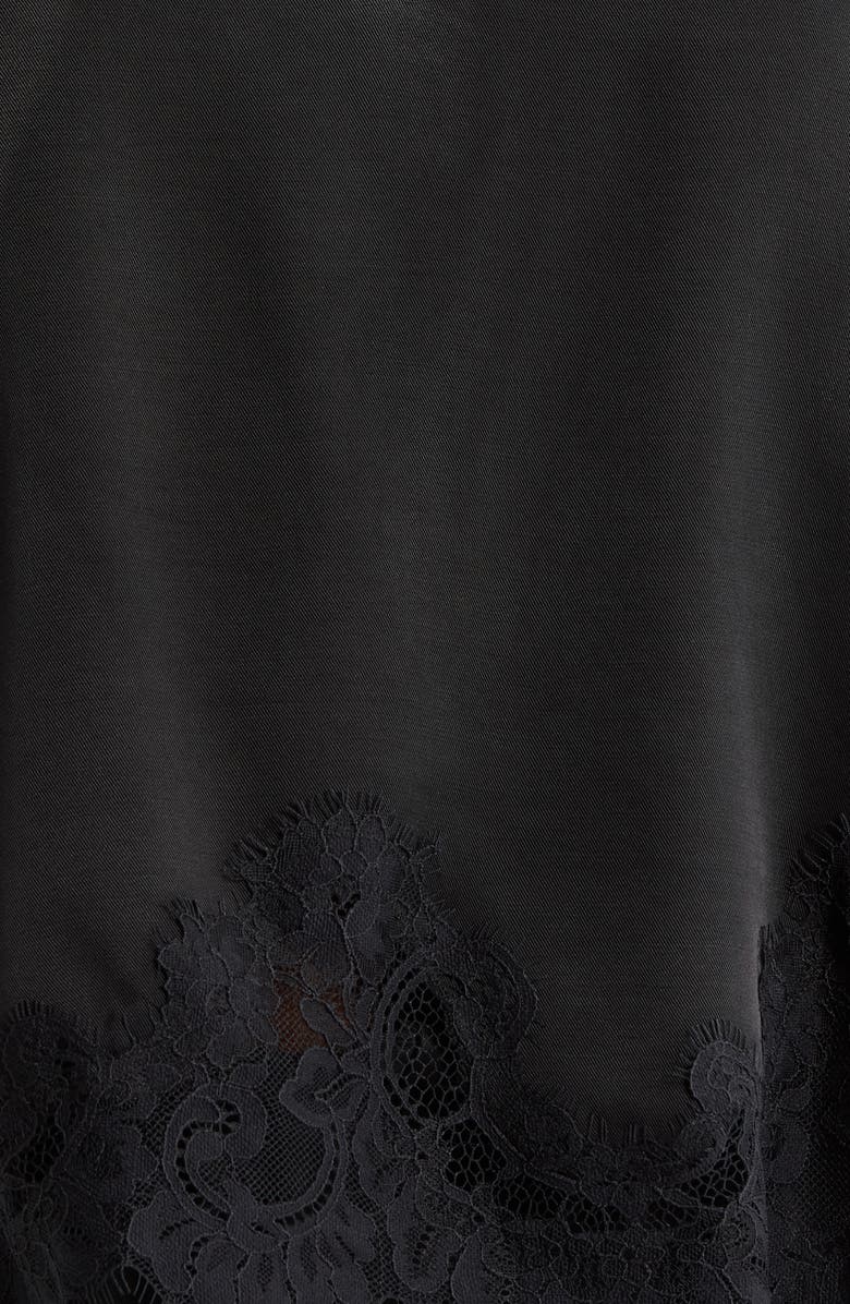 Nordstrom Midnight Lace Trim Satin Chemise & Shorts, Alternate, color, Black