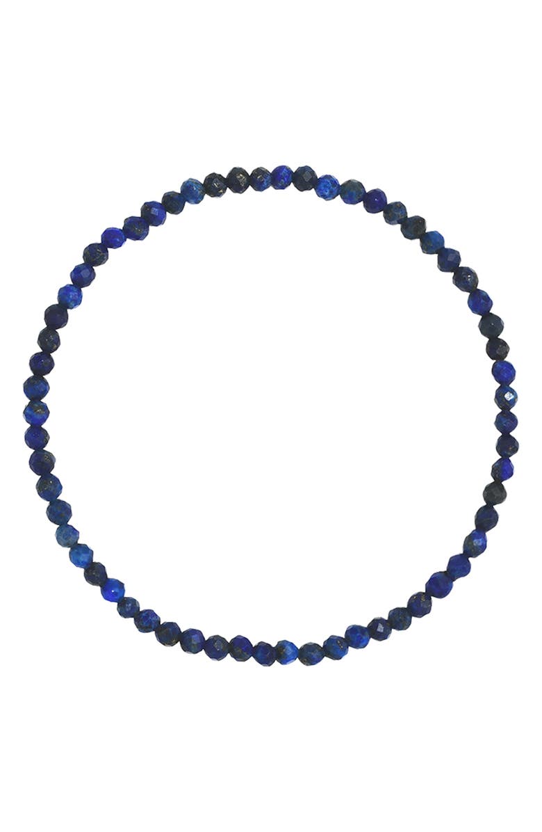 Zoe Lev Lapis Lazuli Stretch Beaded Bracelet, Main, color, Blue Lapis