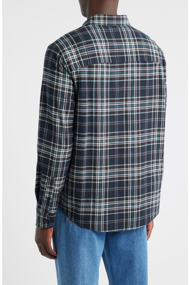 Shelly Seersucker Button-Up Shirt, Alternate, color, NAVY / MULTI