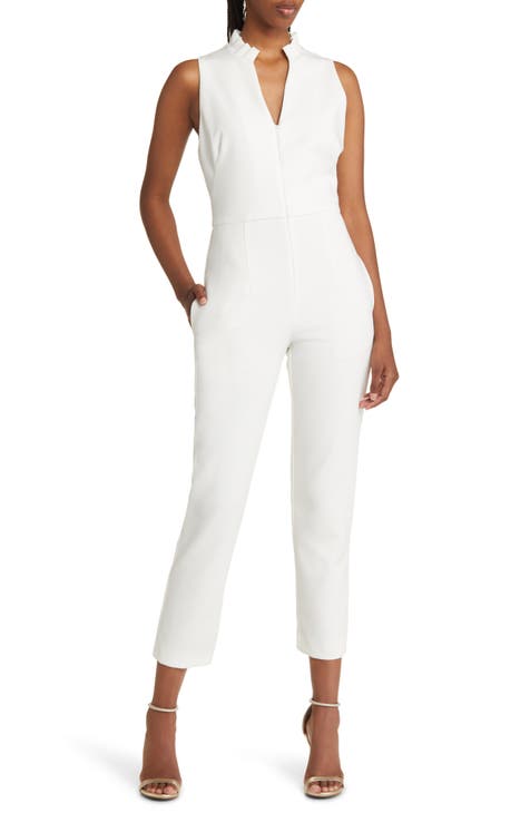 Black halo jumpsuit white online