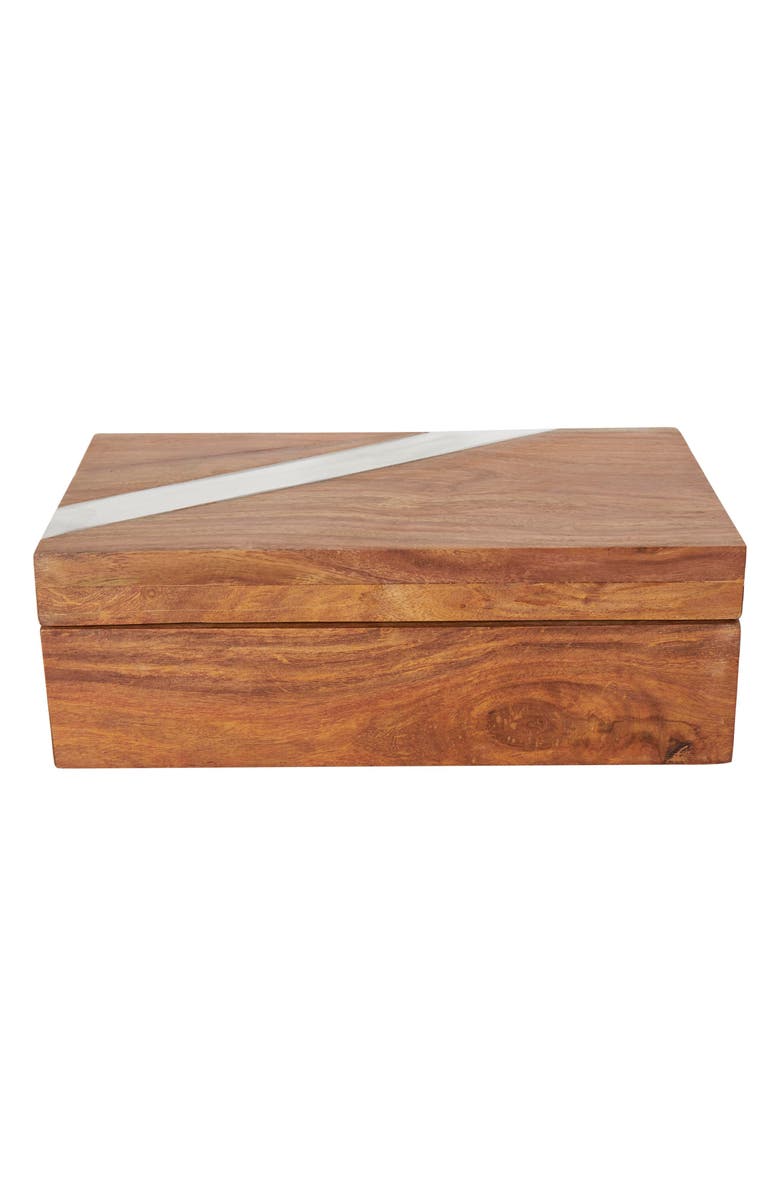UMA Contemporary Set of 2 Natural Wood Boxes, Alternate, color, Brown