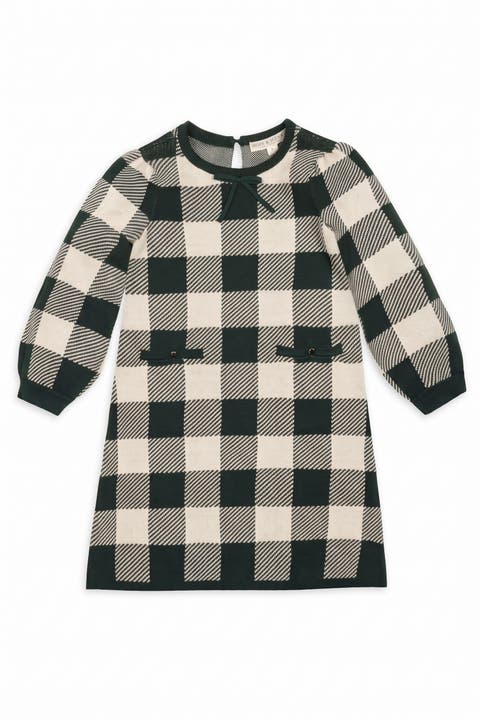 Kids' Organic Cotton Puff Sleeve Sweater Dress